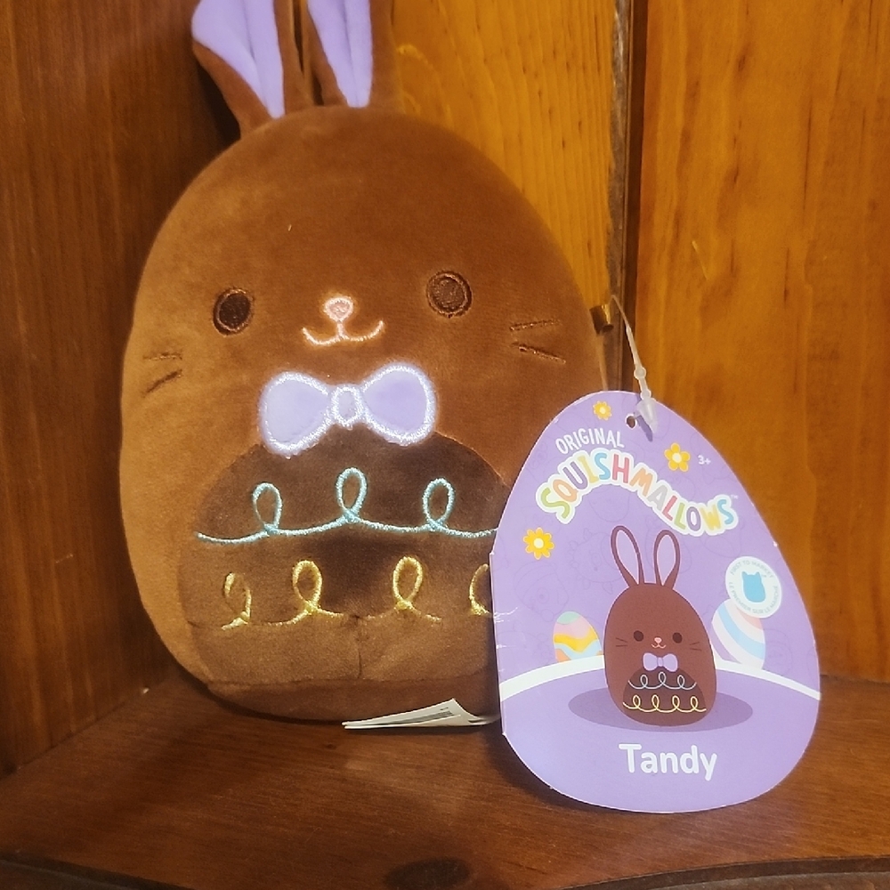 Squishmallows Tandy Brown Bunny with Bow  5 Inches NWT